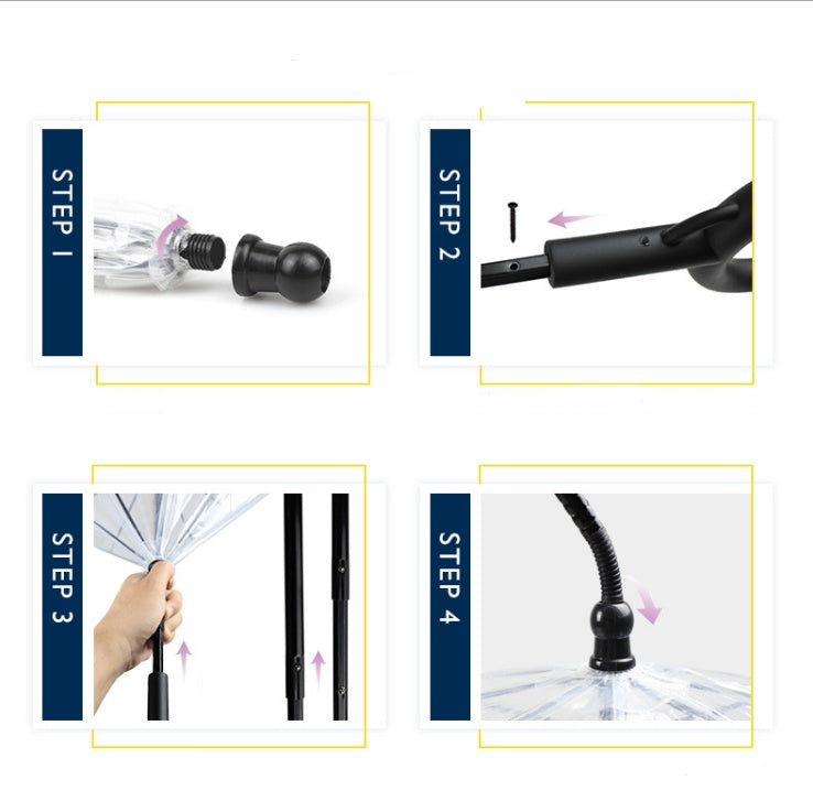 Ombrello a C Trasparente Regolabile per Animali Domestici