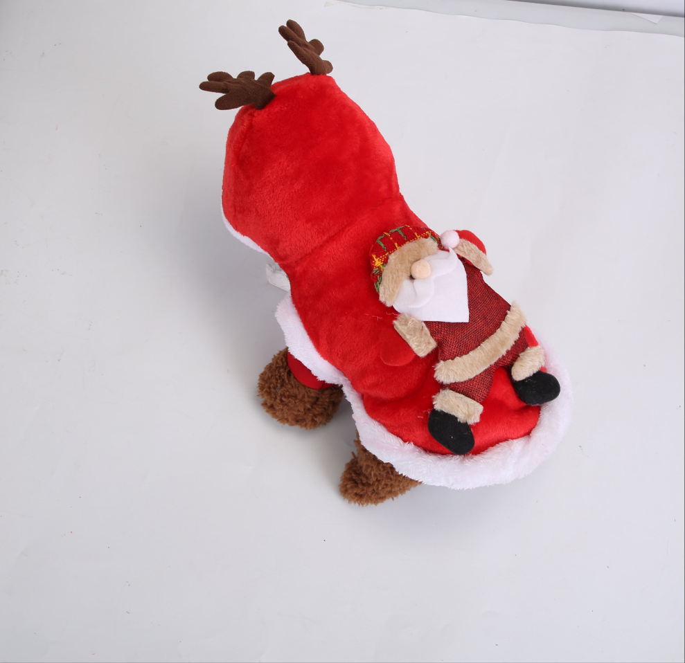 Vestito di Natale per Animali Domestici - Costume da Babbo Natale e Renna con Corna