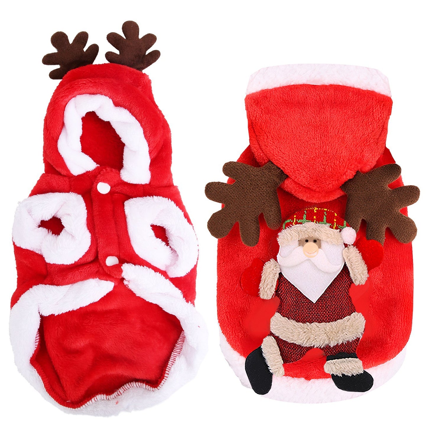 Vestito di Natale per Animali Domestici - Costume da Babbo Natale e Renna con Corna