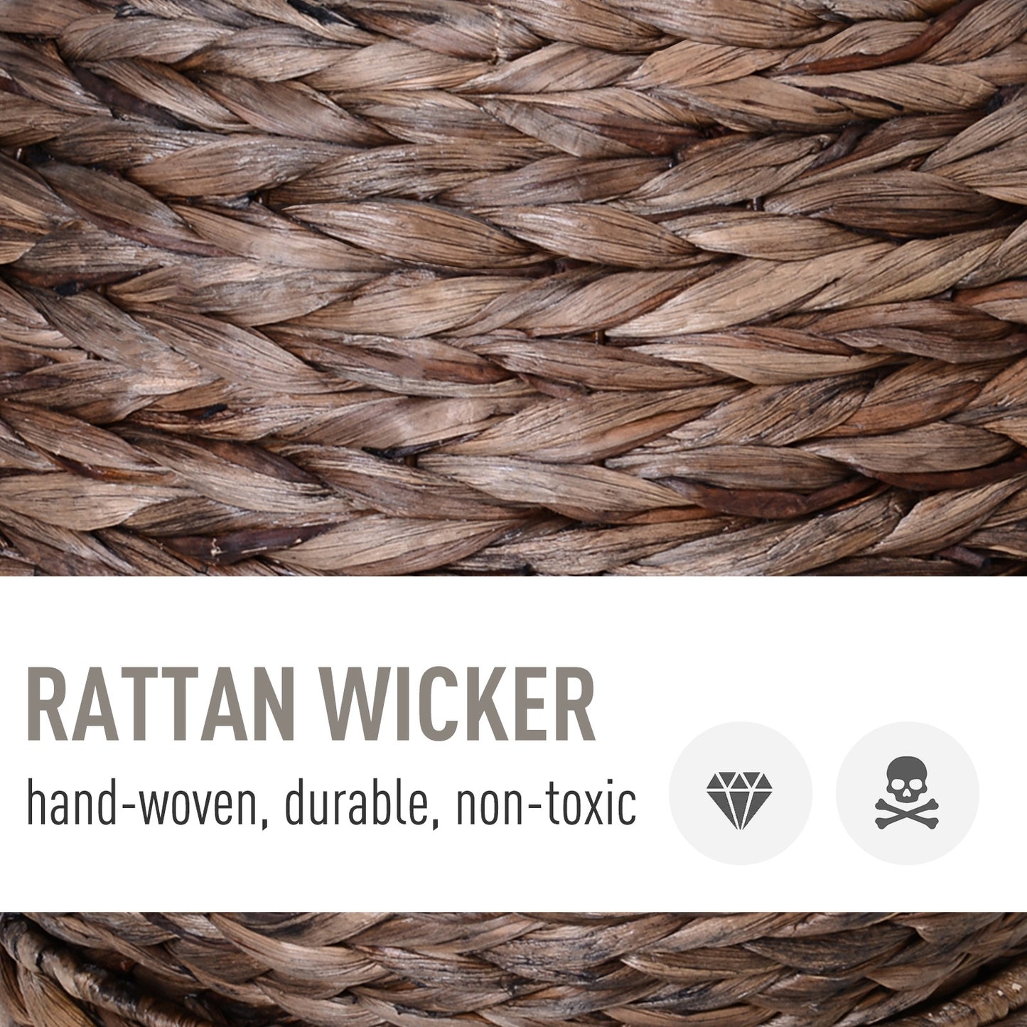 Cesta rialzata in vimini intrecciato a mano per gatti con cuscino, marrone scuro, per gattini