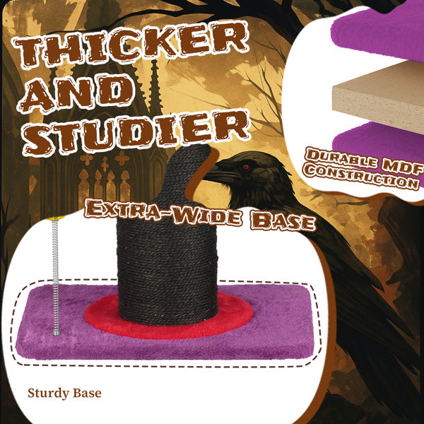 Tiragraffi per gatti a forma di cappello da mago, stile Halloween