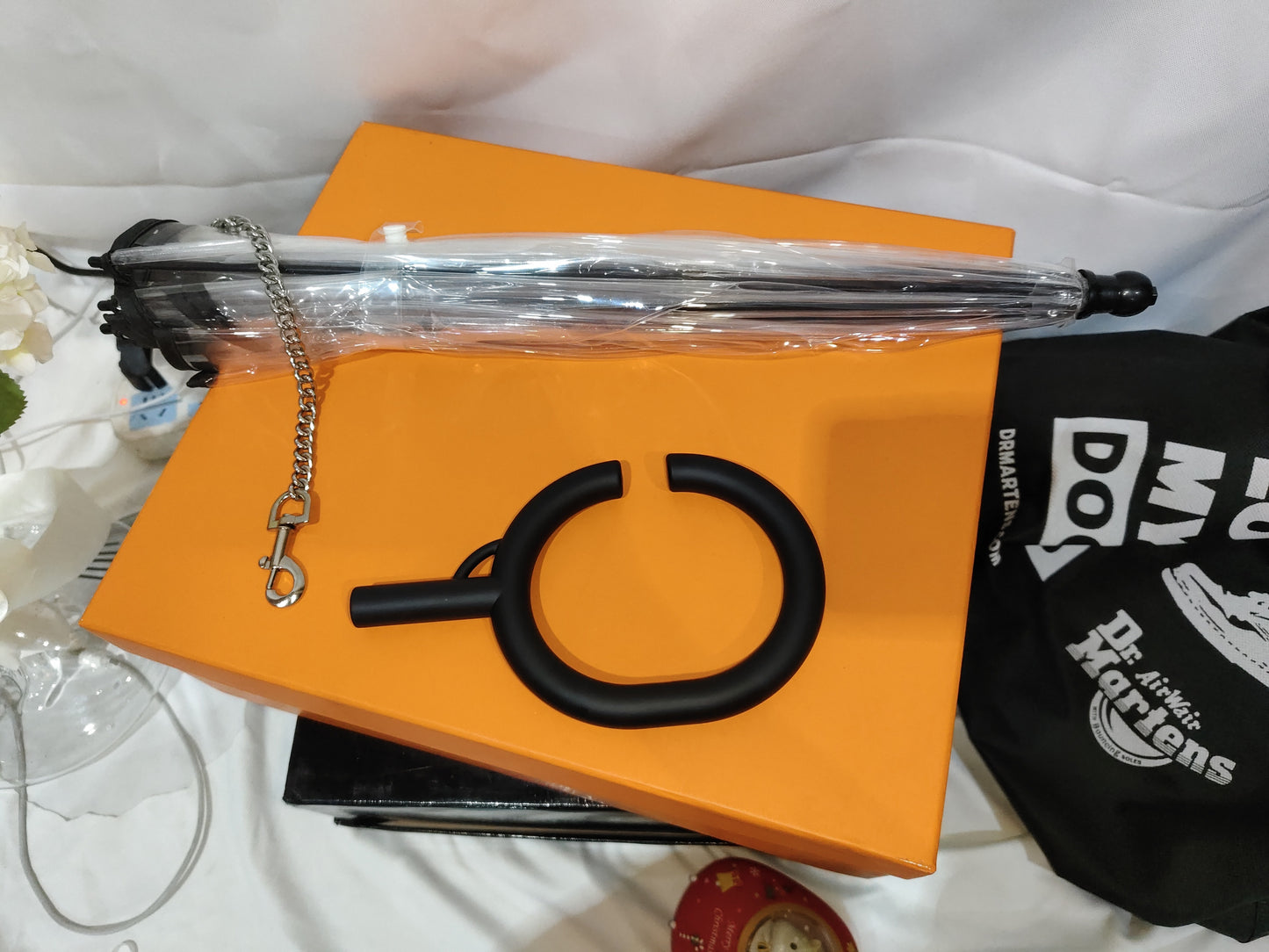 Ombrello a C Trasparente Regolabile per Animali Domestici