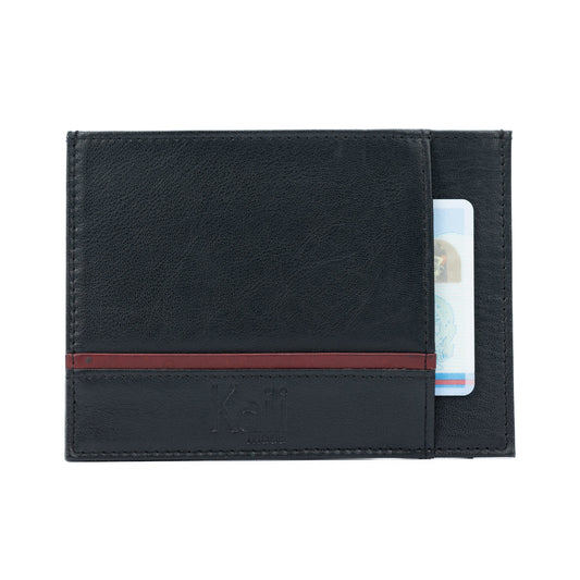 K10907AB | Genuine Leather ID/Credit Card Holder Col. Black-0