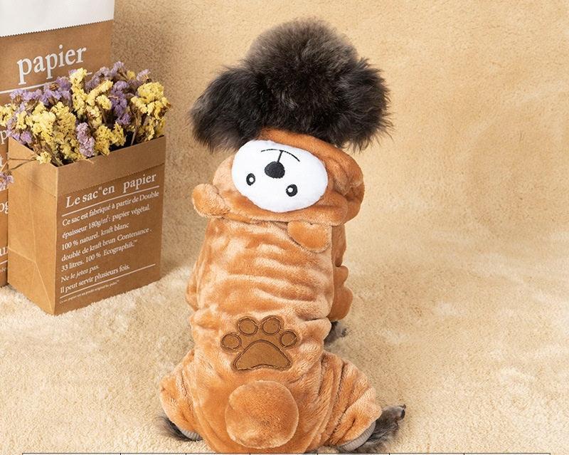 Autumn And Winter Dog Pet Costume Collection: Cozy Coral Fleece Cartoon Style-6