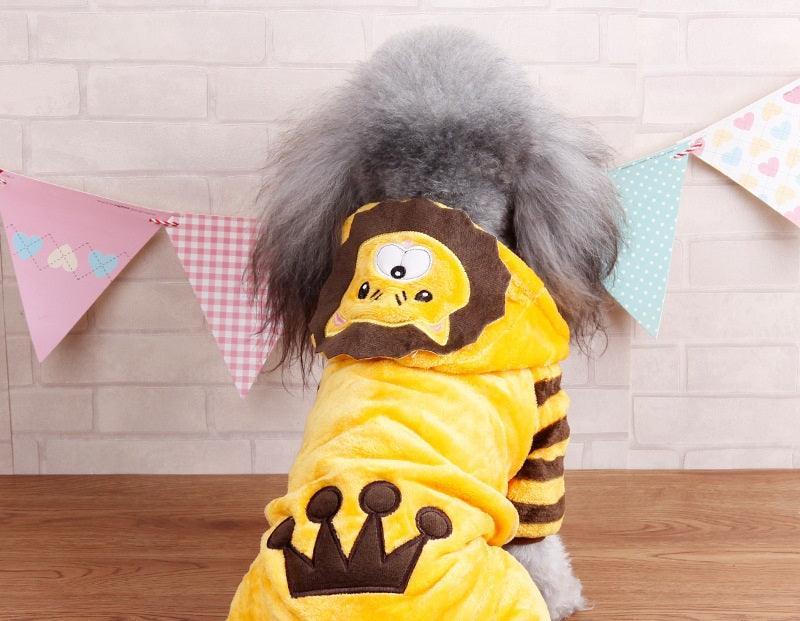 Autumn And Winter Dog Pet Costume Collection: Cozy Coral Fleece Cartoon Style-1