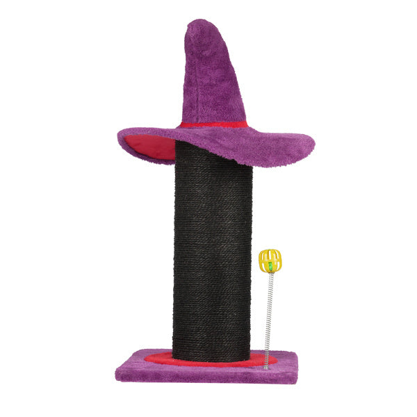 Tiragraffi per gatti a forma di cappello da mago, stile Halloween